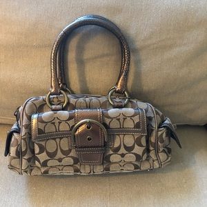 Classic Brown and Gold COACH Shoulder Bag